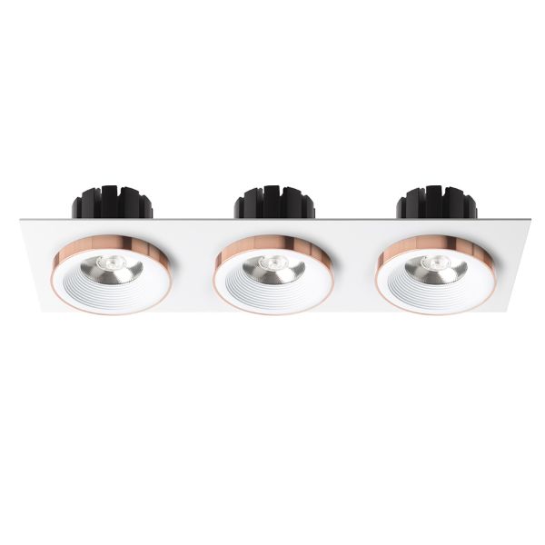 SHARM SQ III süllyesztett lámpa fehér réz 230V LED 3x10W 24°  3000K