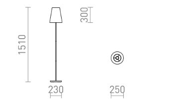 NYC/CONNY 25 állólámpa  Monaco petróleum kék/ezüst PVC/króm 230V LED E27 15W