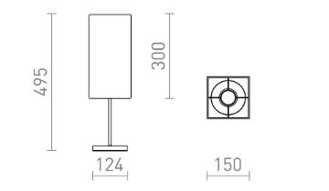 NYC/TEMPO 15/30 asztali lámpa  Polycotton fehér/nikkel 230V LED E27 15W