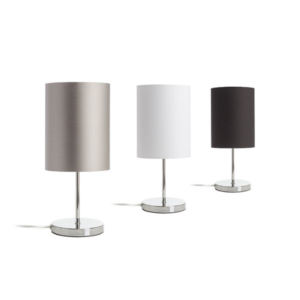 NYC/RON 15/20 asztali lámpa  Polycotton fehér/króm 230V LED E27 15W