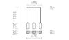 LIZ III 60 függő lámpa fekete üveg/matt nikkel 230V LED E27 3x15W