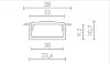 LED PROFILE A süllyesztett 1m  alumínium/tej akril 