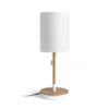 KEITH/RON 15/20 asztali lámpa USB-vel  Polycotton fehér/bükk 230V LED E27 15W