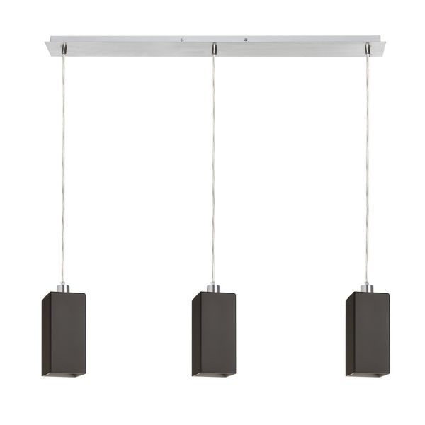 LIZ III 80 függő lámpa fekete üveg/króm 230V LED E27 3x15W