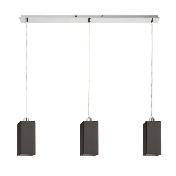 LIZ III 80 függő lámpa fekete üveg/matt nikkel 230V LED E27 3x15W