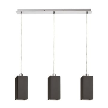 LIZ III 60 függő lámpa fekete üveg/matt nikkel 230V LED E27 3x15W