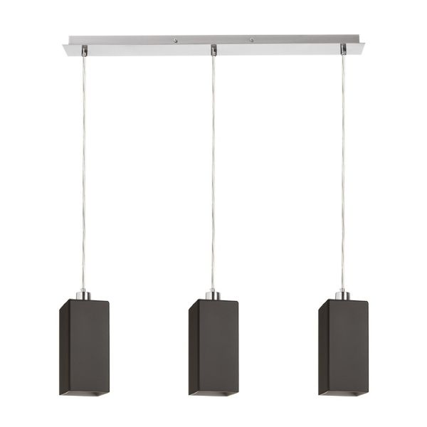 LIZ III 60 függő lámpa fekete üveg/matt nikkel 230V LED E27 3x15W