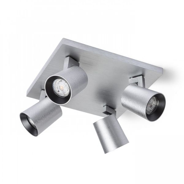 KENNY IV mennyezeti lámpa  szálcsiszolt alumínium/fekete 230V LED GU10 4x8W