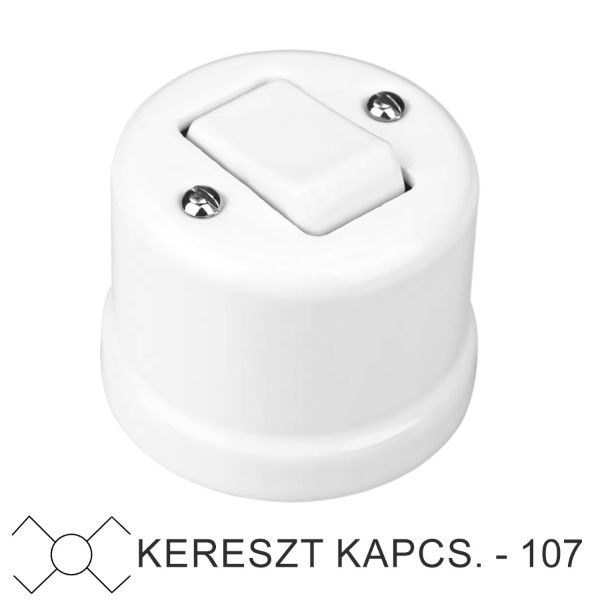 Fehér porcelán falon kívüli kereszt- billenőkapcsoló
