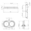 168×97×22 mm fekete porcelán keret MOTO porcelán szerelvényekhez