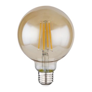 G95 LED dekor izzó borostyán üveg búráva