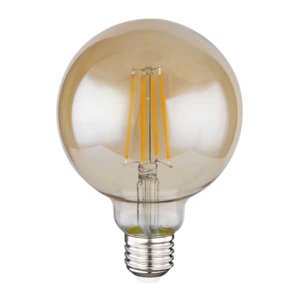 G95 LED dekor izzó borostyán üveg búráva