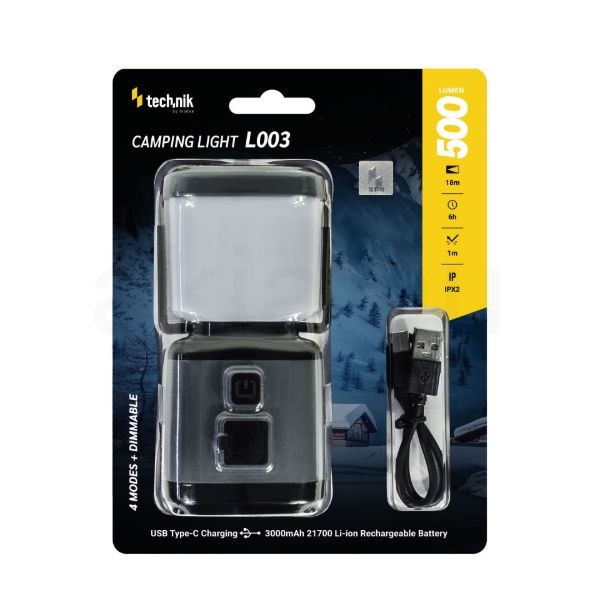 Technik Kempinglámpa L003 (+1x21700 3000mAh) (500 lumen)